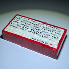 Mathieu Grodet Fused Murrine "Brick" with Human Rights Activists Malcolm X Quotation