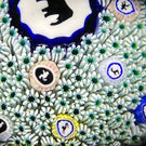 Baccarat 1973 Art Glass Paperweight Gridel Elephant Silhouette Millefiori Carpet Ground Elephant Plus 17 Silhouettes