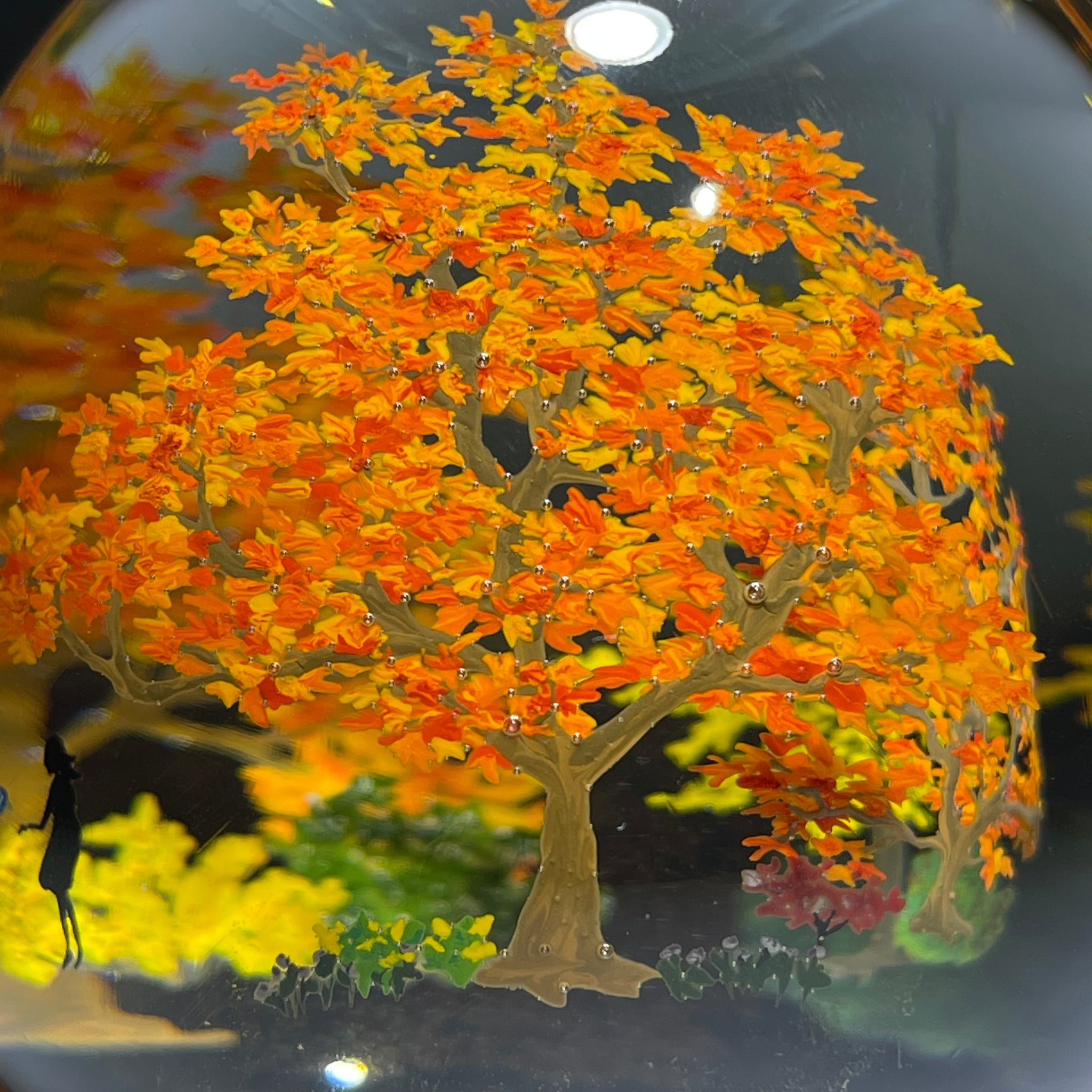 Autumn Ruzsa Alison Ruzsa 2019 Autumn Peacock Feeding Encapsulated Hand-paint Ename