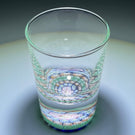Vintage Perthshire Glass Art Paperweight Style Shot Glass with Concentric Millefiori on Blue
