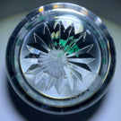 Baccarat 1973 Art Glass Paperweight Lampwork Pansy With Star Cut Base