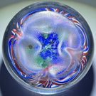 Antique Union Glass Co. Magnum Marbrie With Lampwork Blue Blossom