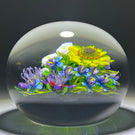 Ken Rosenfeld 2021 Glass Art Paperweight Flamework Flower Bouquet with White Clichy Style Roses