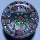 Antique Clichy Open Concentric Complex Millefiori With Central Pink Rose