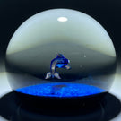 William Manson Caithness Art Glass Paperweight Flamework Blue Aventurine Dolphin