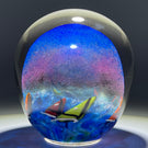 Signed Karg 1997 Torchwork Sail Boat Race Partially Hollow Blown Glass Art Paperweight