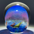 Signed Karg 1997 Torchwork Sail Boat Race Partially Hollow Blown Glass Art Paperweight