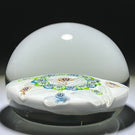 Vintage William Manson Scotia Era Art Paperweight Patterned Complex Millefiori on Upset White Muslin Lace