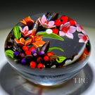 Colin Richardson 2022 Glass Art Paperweight Flamework Floral & Berry Crescent Bouquet "Summer on the Monarch's Throne"