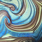 Orient & Flume 1977 Abstract Iridescent Torchwork Decorated Tumultuous Blue Waves Pinched and Pulled Feather Techniques