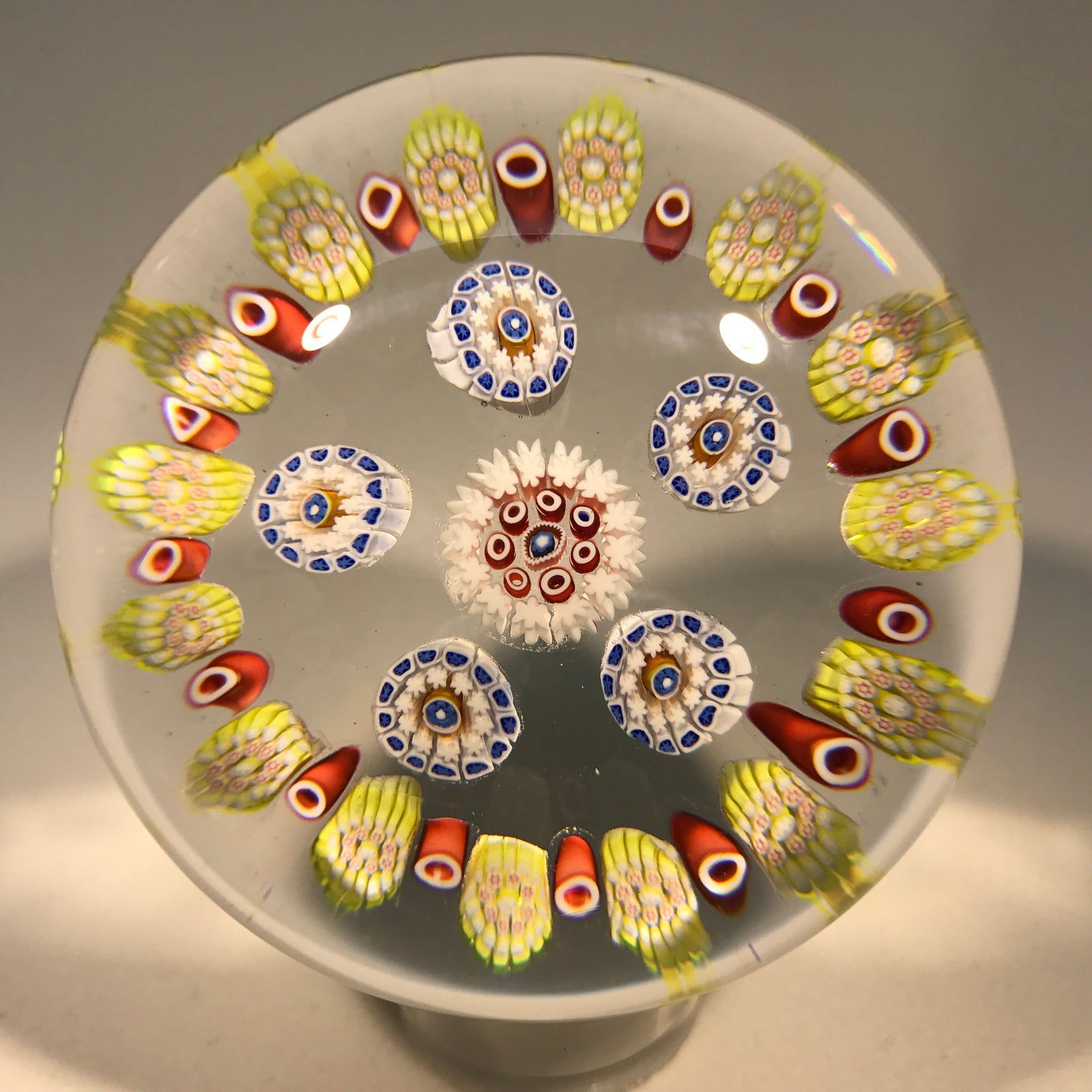 Antique Saint Louis Art Glass Paperweight Patterned Complex Millefiori