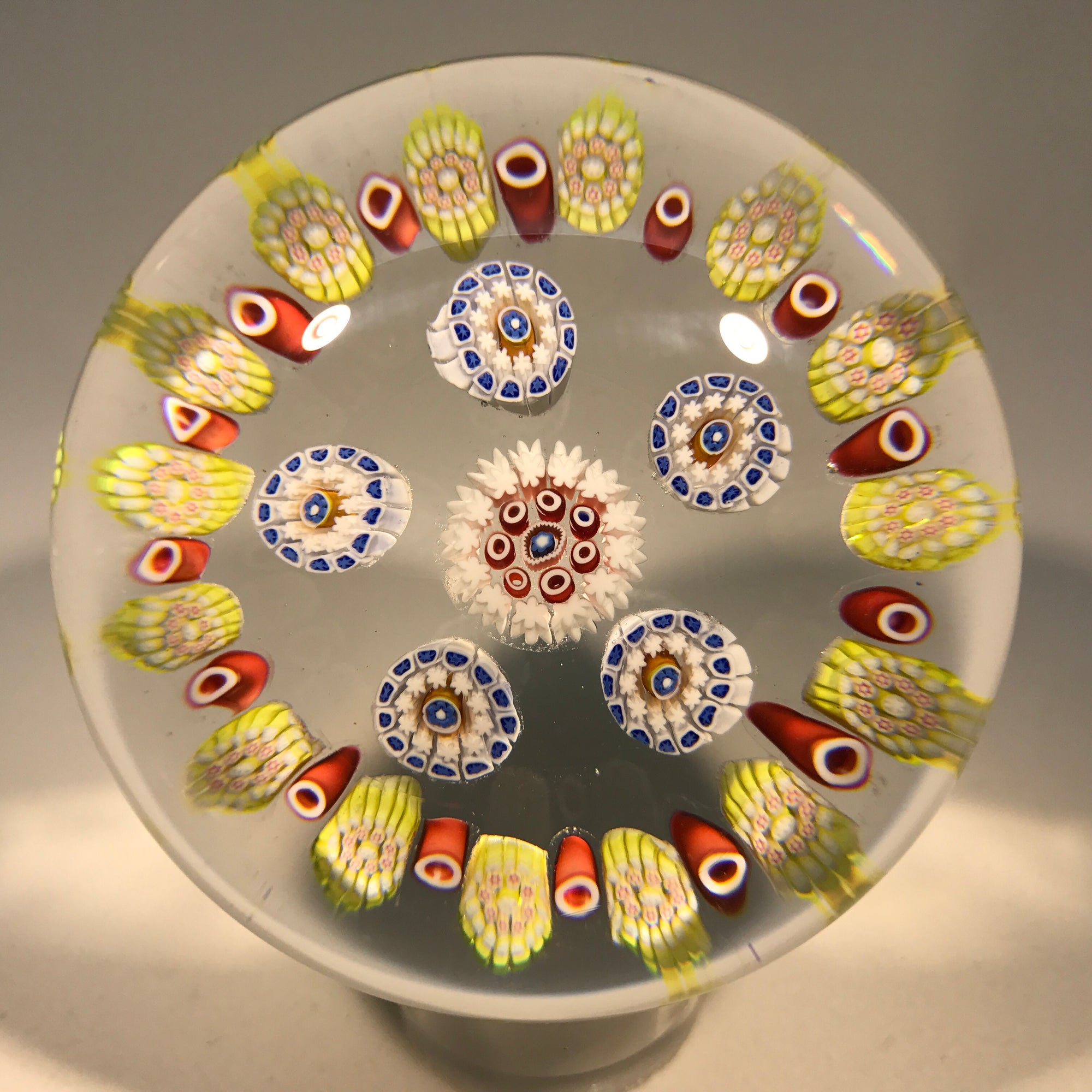 Antique Saint Louis Art Glass Paperweight Patterned Complex Millefiori