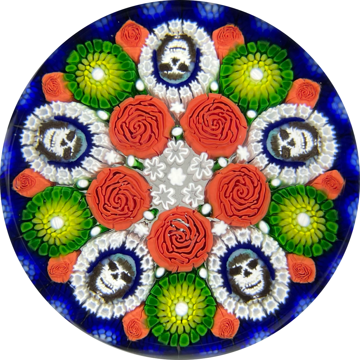 Michael Hunter 2021 Patterned Complex Millefiori Chuckles Murrine & Red Roses