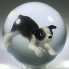 Vintage Charles Gibson Art Glass Marble Puppy Dog Sulphide