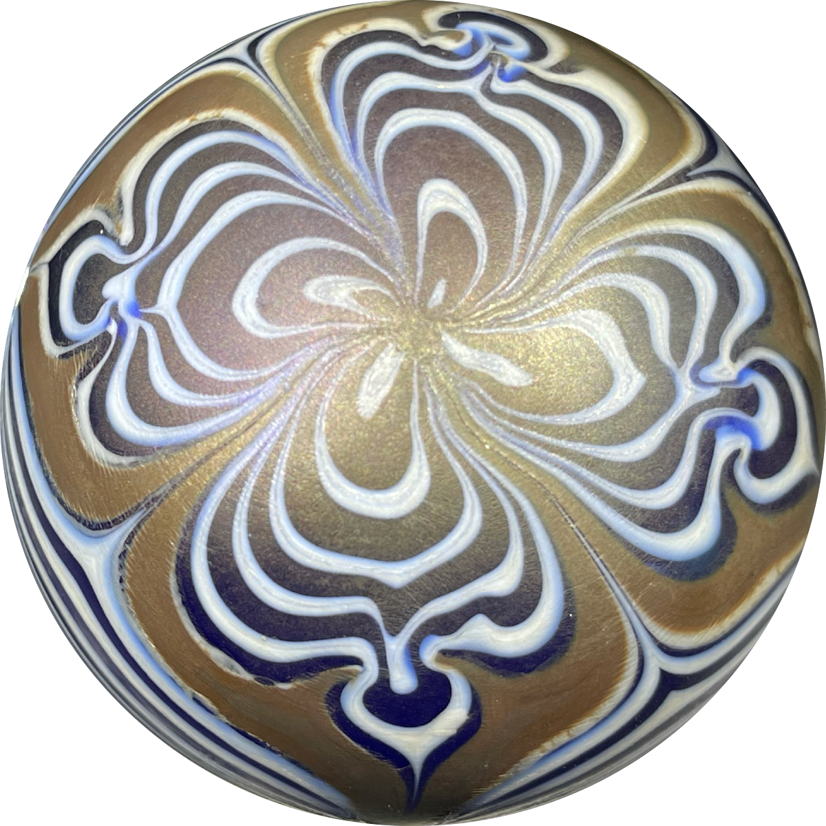 Signed Vandermark 1982 Surface Decorated Art Nouveau Style Pulled Feather Decoration