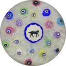 Modern Baccarat Art Glass Paperweight Gridel Silhouette Millefiori Horse