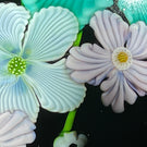 Orient & Flume 1984 Torchwork Surface Decorated Flowers on Black