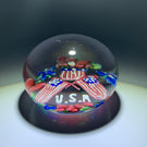 Antique Union Glass Company Patriotic USA Flamework Paperweight