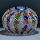 Rare Antique Saint-Louis Ribbon Filigree and Millefiori Crown Paperweight