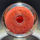 Vintage Strathearn Glass Art Paperweight Colorful Paneled Millefiori with Filligree on Red Ground