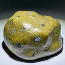 Rare Ro Purser & Richard Marquis 1986 Noble Effort Art Glass Paperweight Murrini on Iridescent Stone