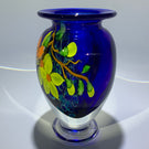 Mayauel Ward 2019 Compound Torchwork Orange Swallowtail Butterfly with Yellow Blossoms on Blue