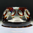 Cristal d’Albret 1968 Faceted Leonardo da Vinci Sulphide on Star Cut Amber Ground