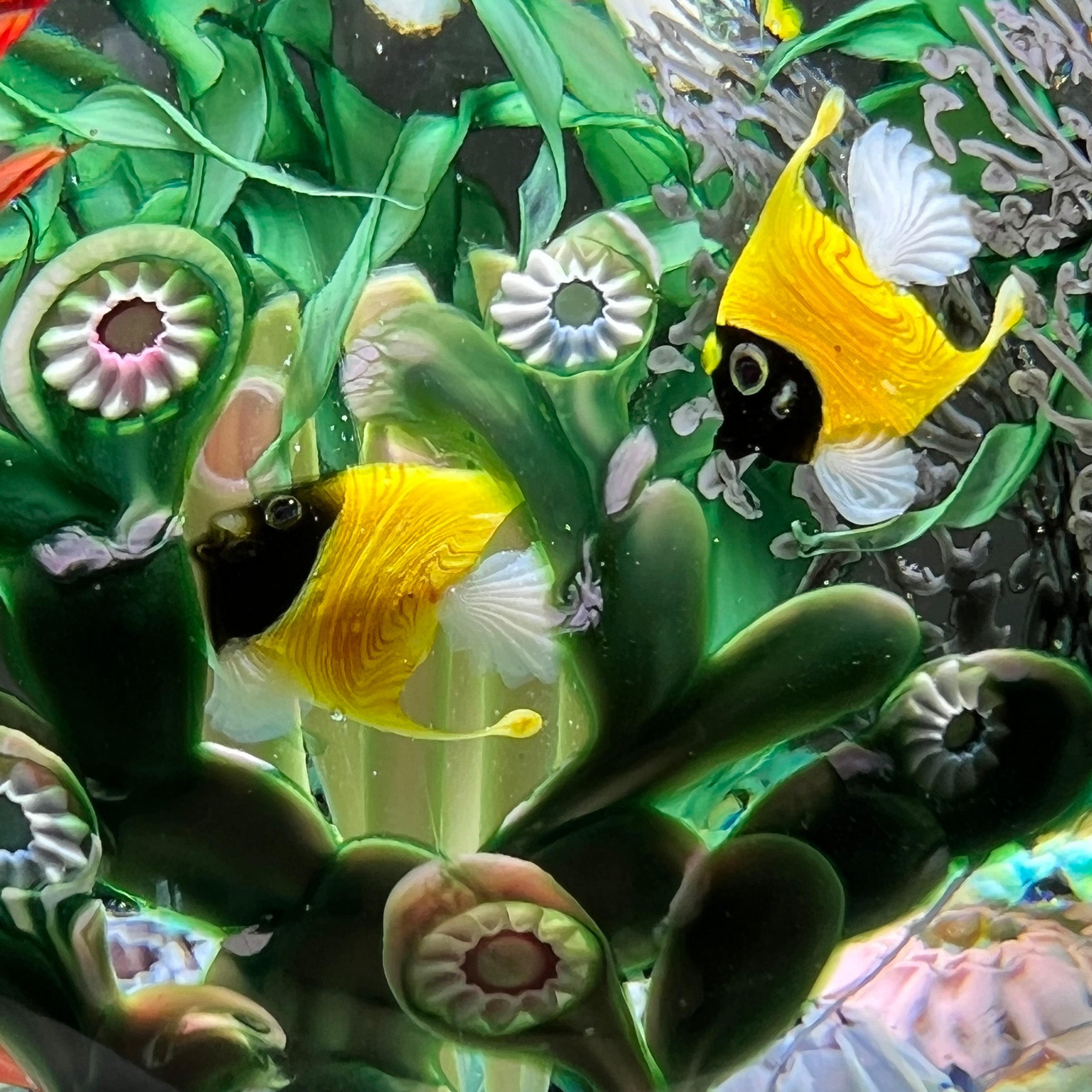 Steven Lundberg 1996 Huge Multilayered Torchwork Coral Reef Orb Glass