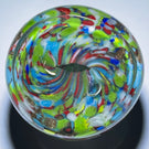 Vintage Murano Closepack Millefiori on Colorful Frit Glass Paperweight