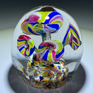 Bohemian Glass Art Paperweight Colorful Upright Icepick Flowers