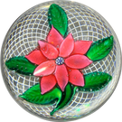 Antique New England Glass Company NEGC Lampwork Poinsettia on White Filigree Basket