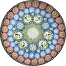 Michael Hunter 2021 Concentric Complex Millefiori in Stave Basket with White Rose & Toucan Picture Murrine