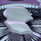 Cristal d'Albret Franklin Delano Roosevelt FDR Sulphide With Fancy Cut Plum Colored Overlay