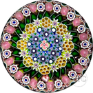 Damon MacNaught 2022 Glass Art Paperweight Complex Concentric Millefiori with Torsade and Staves