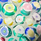 Miniature John Deacons Art Glass Paperweight Cascading Rose Cane Closepack