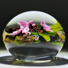 Colin Richardson 2022 Glass Art Paperweight Flamework Pink Dichroic Crescent Flower Bouquet "Blessing of the West Wind's Bride"