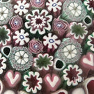 Damon MacNaught 2023 Glass Art Paperweight Complex Concentric Millefiori with Heart Canes in Staves