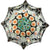 Vintage Strathearn Pressed Star Glass Art Paperweight with Colorful Concentric Millefiori