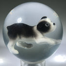 Vintage Charles Gibson Art Glass Marble Puppy Dog Sulphide