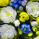 Cathy Richardson 2021 Flamework "Joy of Spring: Hyacinths & Yellow Tulips" on Opaque Ground 1 of 1