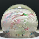 Vintage Magnum Murano Pastel Colored Ribbon Twists and Latticinio Scramble Glass Art Paperweight