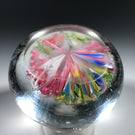 Antique Bohemian Art Glass Paperweight Latticinio Scramble with Complex Millefiori
