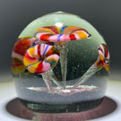 Bohemian Glass Art Paperweight Colorful Upright Icepick Flowers