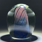 Signed Robert Burch 1979 Abstract Coiled Iridescent Filigree Studio Glass Paperweight