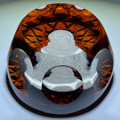 Cristal d’Albret 1968 Faceted Leonardo da Vinci Sulphide on Star Cut Amber Ground