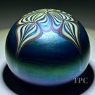 Steven Smyers Northern Star 1975 Glass Art Paperweight Iridescent Surface Decorated Pulled Feather Decoration