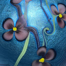 Orient & Flume 1977 Surface Decorated Torchwork Flower Garland over Iridescent Blue Core