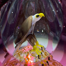 LE Perthshire Paperweights P1987 Hollow Blown Faceted Ruby Red Overlay with American Bald Eagle