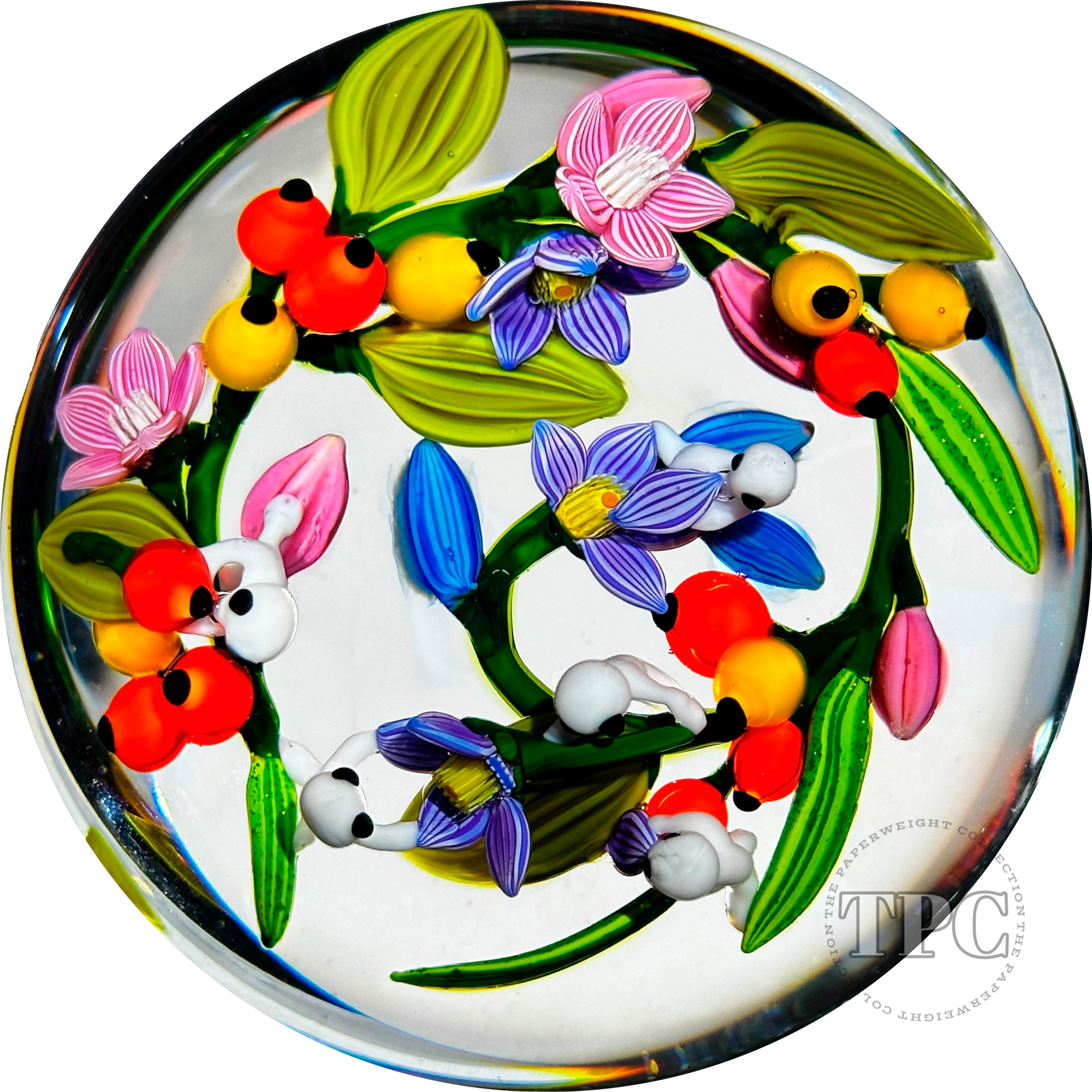 Colin Richardson 2022 Glass Art Paperweight Flamework Floral Bouquet "Nature Spirits"