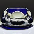 Vintage Faceted Baccarat Crystal Aries Sulphide on Transparent Blue